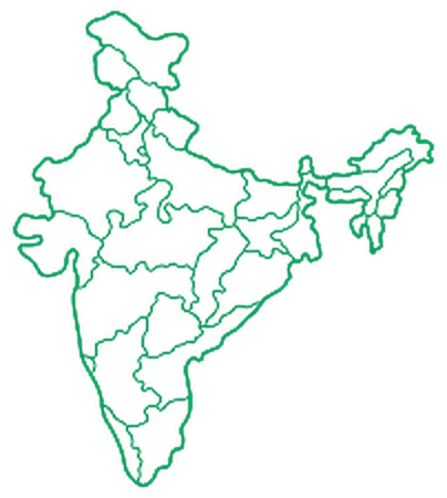 Map of India with selectable cities
